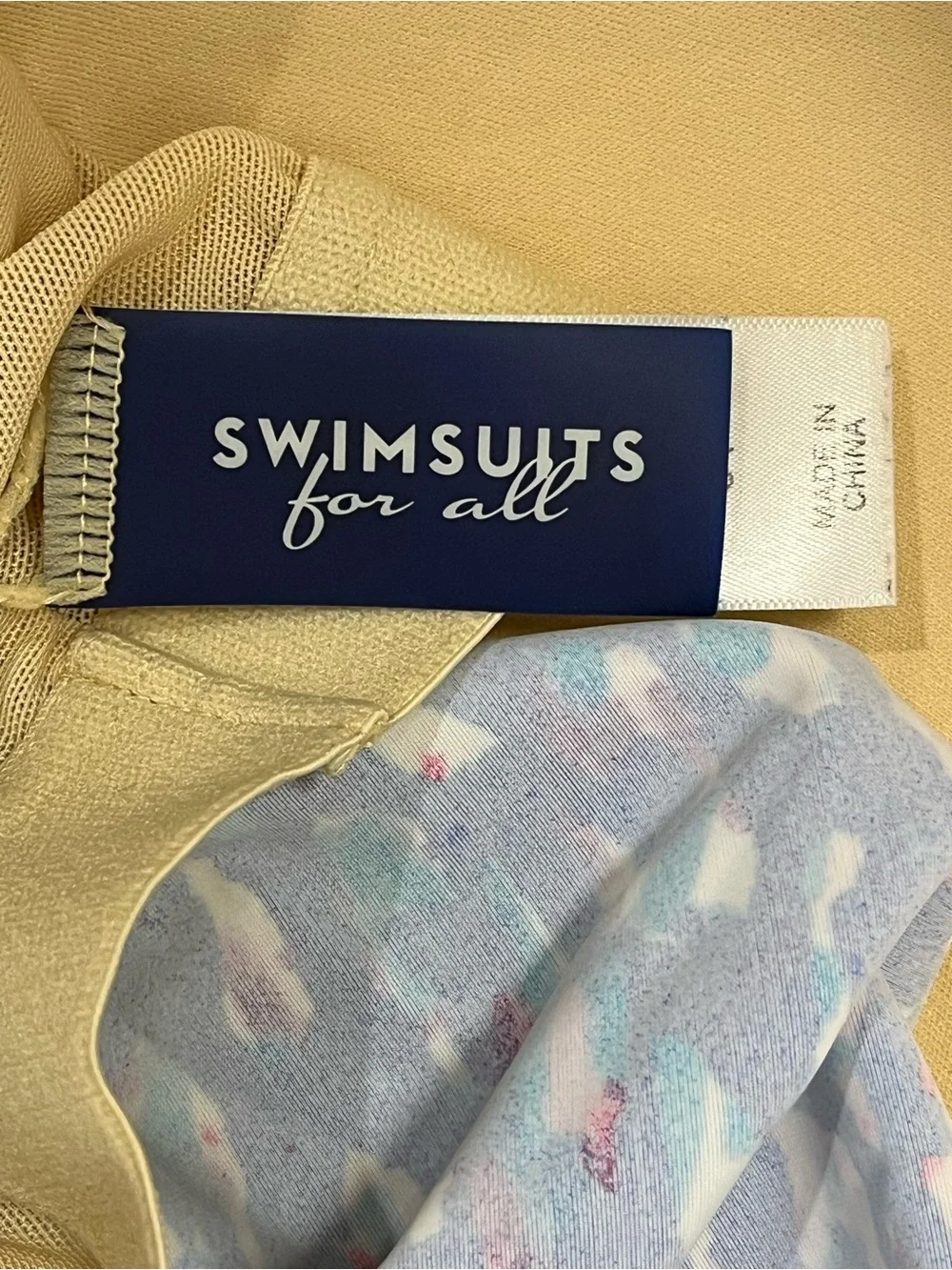 Swimsuits For All Tankini Tank Top Blue Pink Purple  Size 34 Padded Swim EUC